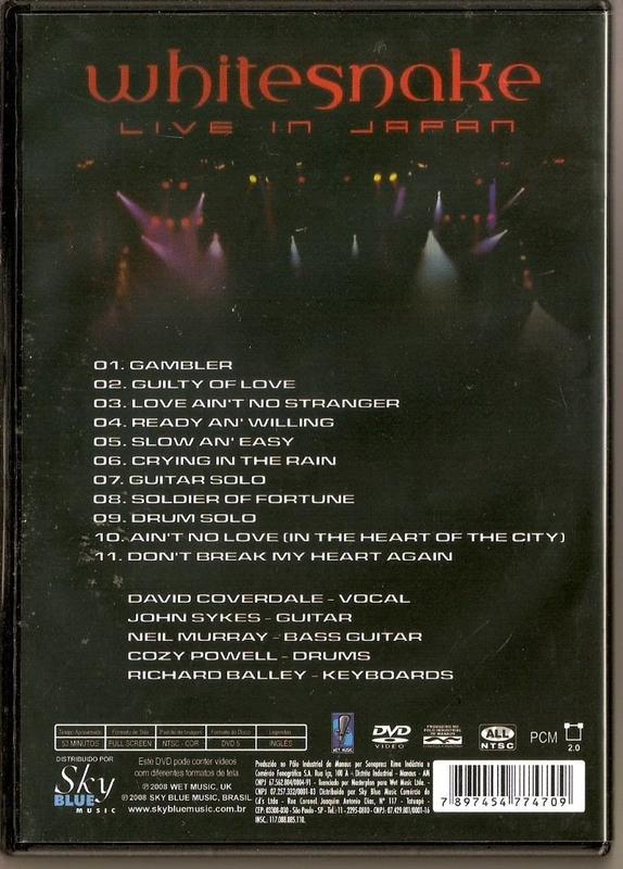 DVD Whitesnake Live In Japan - RADAR - Livros de Arte e Fotografia